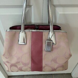 Coach two tone pink tote.